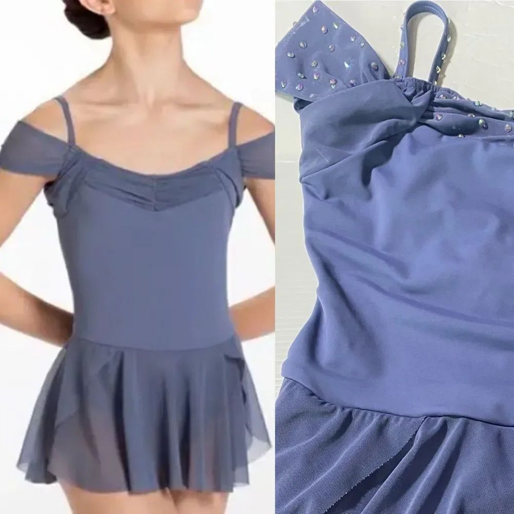 WEISSMAN Dance blue lyrical ballet mesh dress Sleeping Beauty 14019 XLC child